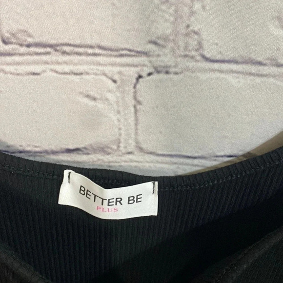 Better Be Plus Black Ribbed Crop Tank - Picture 2 of 6